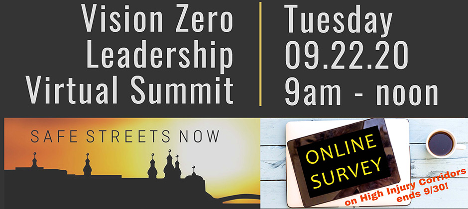 vision zero summit and survey graphic