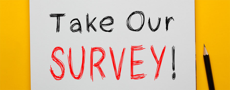 "take our survey" graphic