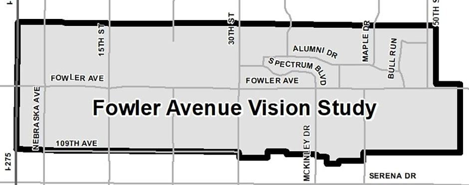 outline of the border of the fowler ave vision study