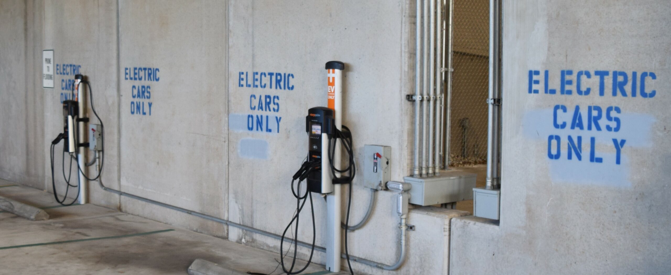 Electric vehicle charging stations in Pierce Street Parking Garage